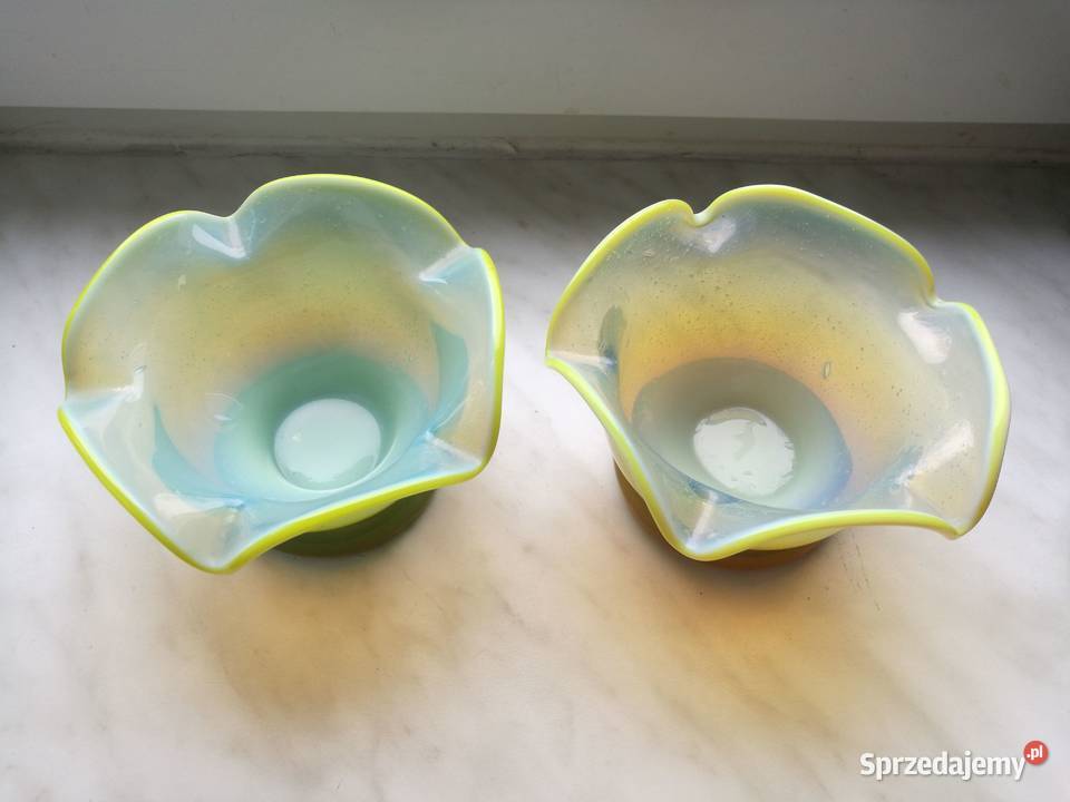 Dwie żółte miseczki Silesia Ząbkowice Porcelana i szkło zachodniopomorskie Choszczno