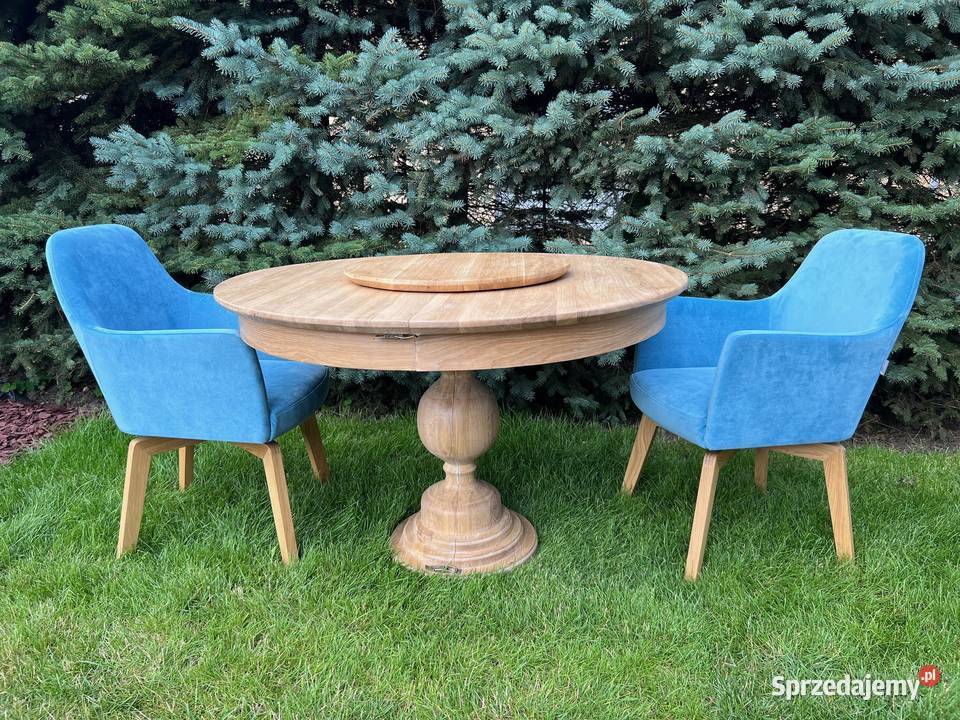 Stół dębowy okrągły rozkładany Kętrzyn sprzedam