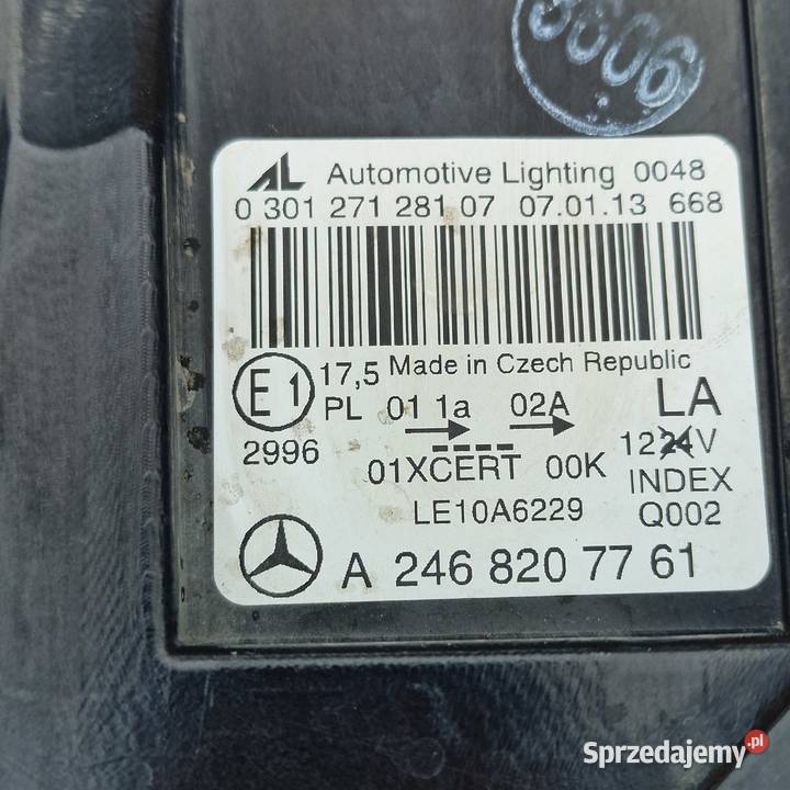 MERCEDES BKLASA W246 REFLEKTOR LAMPA BIXENON osobowe lubuskie Bieleń sprzedam