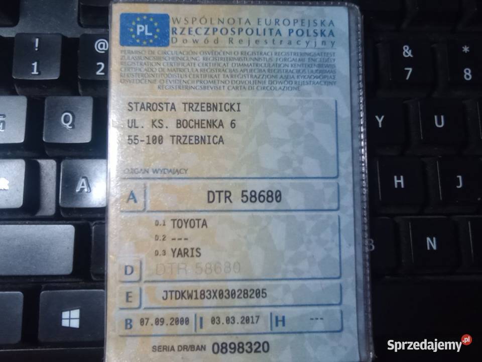 Sprzedam Toyota Yaris 13 automat 2000 sprawna Trzebnica