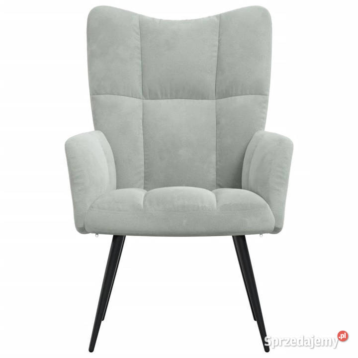 Fotel jasnoszary obity aksamitem WM328073 Warszawa