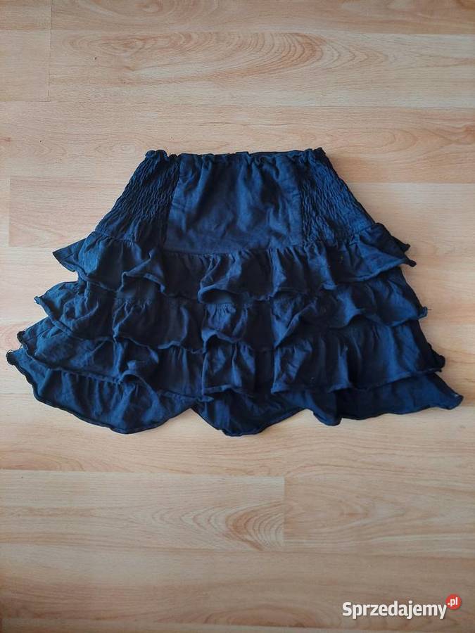 Fishbone spódnica mini miniówka falbany gumki