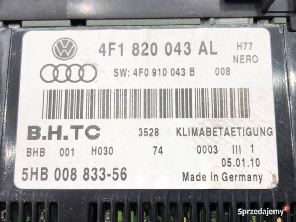 PANEL STEROWANIA NAWIEWU AUDI A6 C6 4F1820043AL