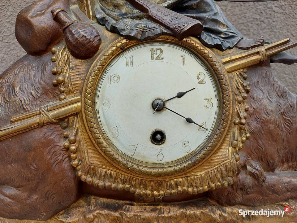 109 stary zegar kominkowy brąz mechanizm Tczew