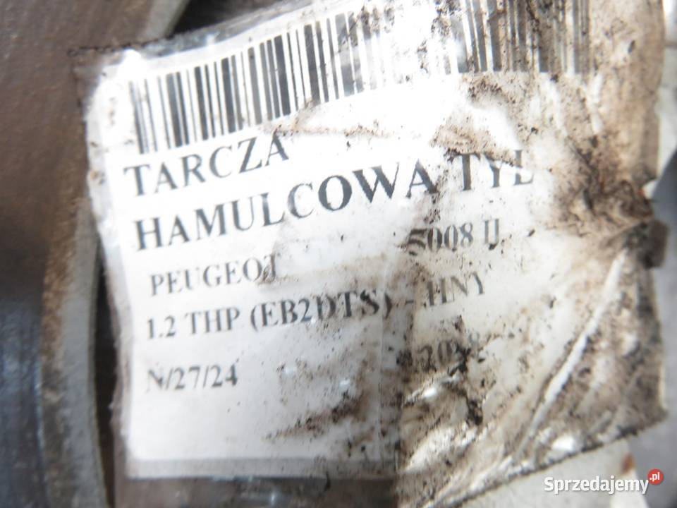 TARCZE HAMULCOWE TYŁ PEUGEOT 5008 II 12 THP Układ hamulcowy
