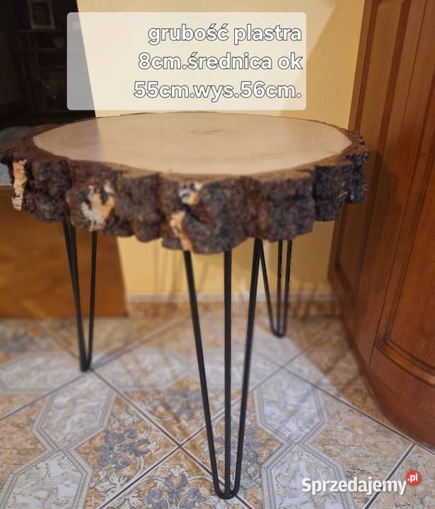 Rustykalny stolik kawowy z plastra brzozy Stoliki kawowe i ławy Strzyżów