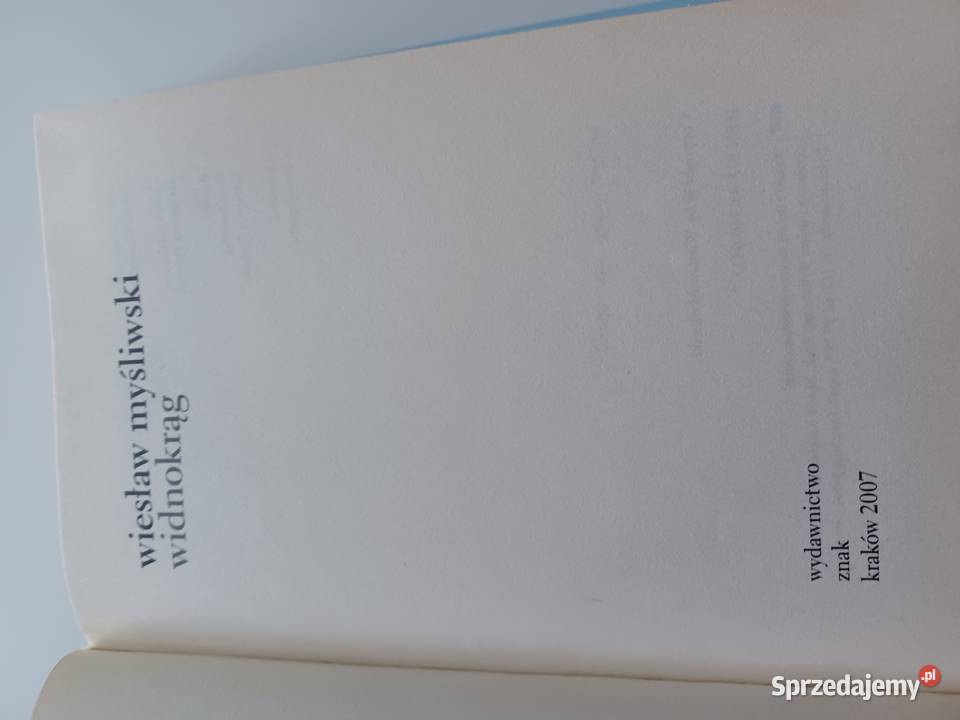 Myśliwski Wiesław Widnokrąg twarda z obwolutą Wrocław