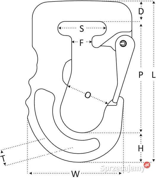 Hak do wspawania zabezpieczenie RWSH G10 1 t Kamionna