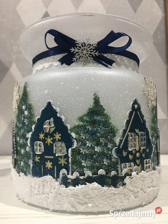 Szklany zimowy lampion Lampiony i latarnie