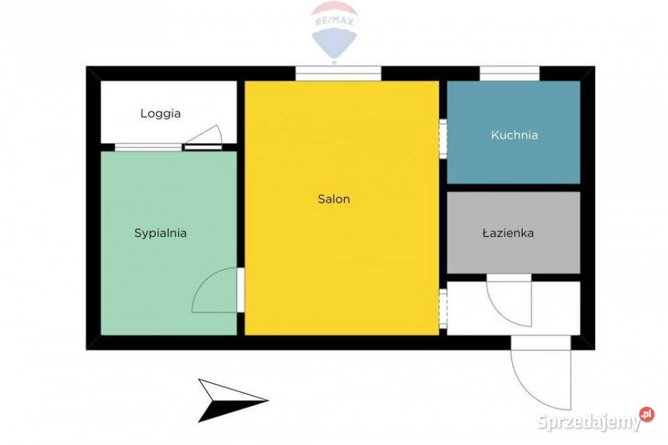 2 pokoje z loggią Dąbrowa centrum Łodzi Łódź