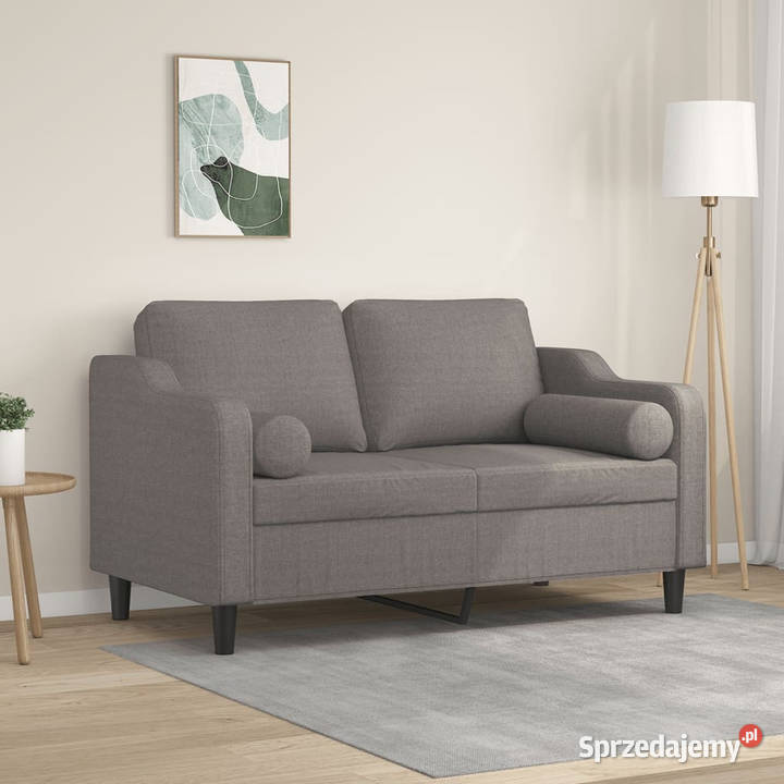 2osobowa sofa z poduszkami kolor taupe 120 Sofy i kanapy