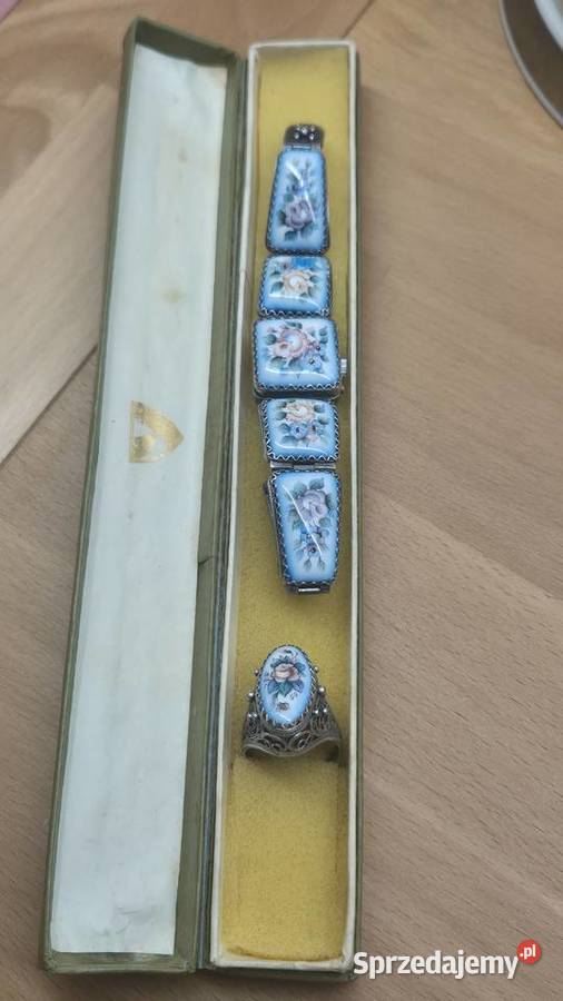 Zegarek CHAIKA z kwiatową emaliowaną Damskie Chorzów