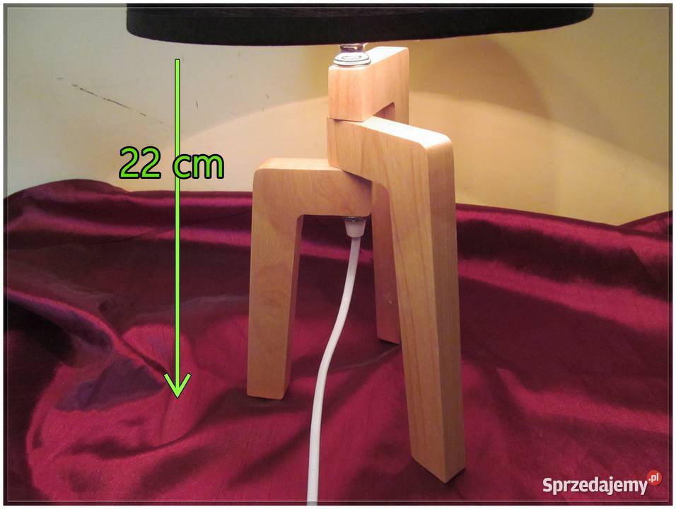 Lampa nocna stołowa drewniana LOFT geometria 45 Poznań