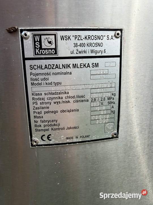 schładzalnik basen zbiornik do mleka 200L Myszyniec Stary sprzedam