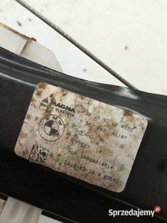 MECHANIZM SZYBY LEWY TYŁ 7351049 Bmw Seria 3 VI Mechanizmy opuszczania szyb