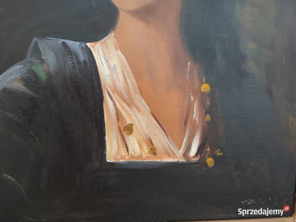 Piękny obraz olejny portret kobiety sygnowany