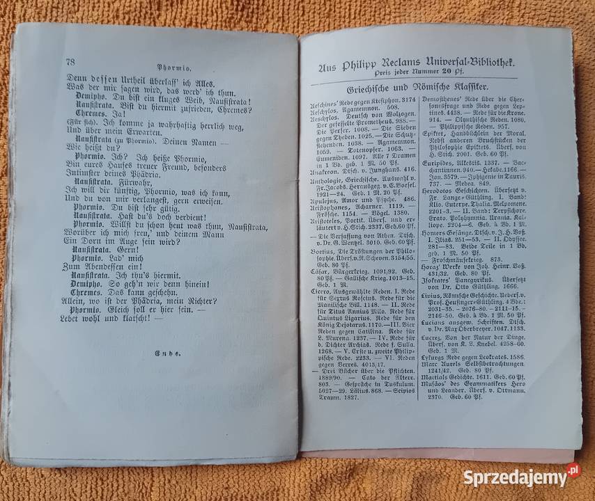 Publius Terentius Afer Phormio Philipp Reclam wielkopolskie