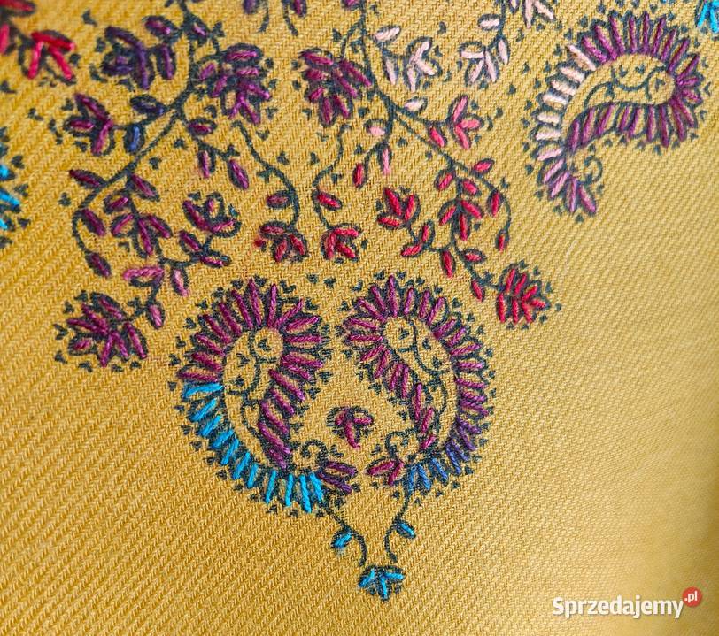 Duży szal orientalny indyjski haftowany haft Szczecin sprzedam