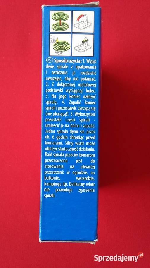 Raid Spirala przeciw komarom 10 sztuk NOWA Duża Pozostałe Olkusz