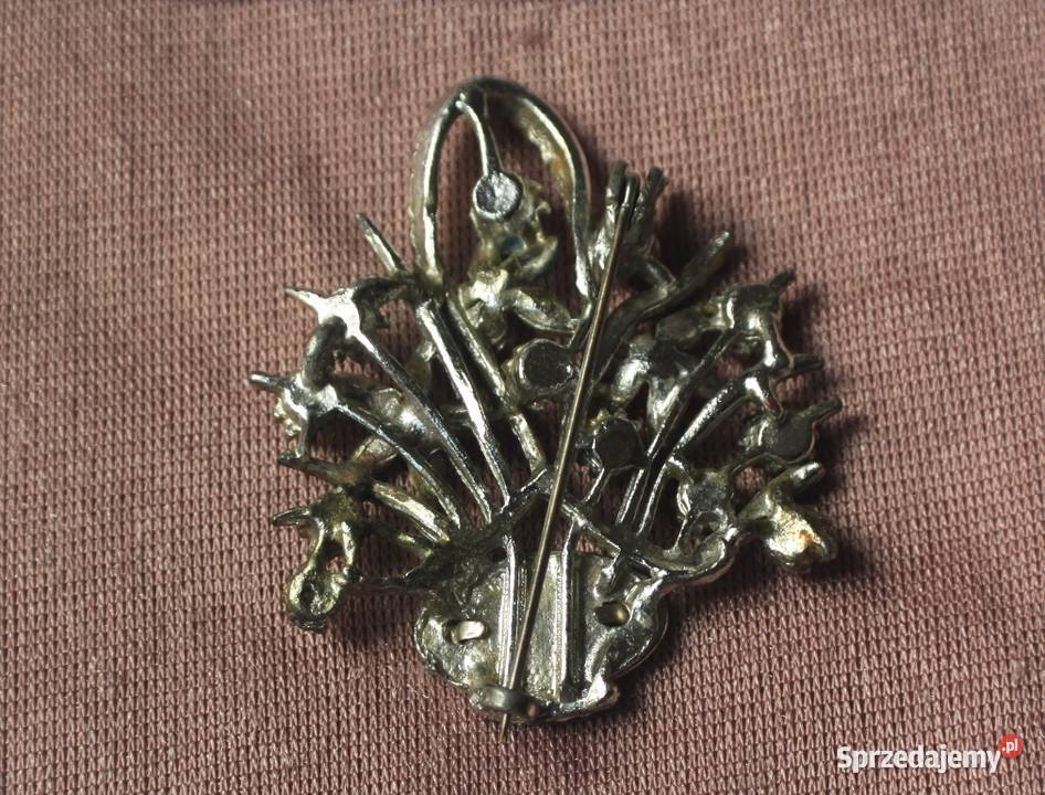 Stara broszka koszyczek Mamy małopolskie Ochojno