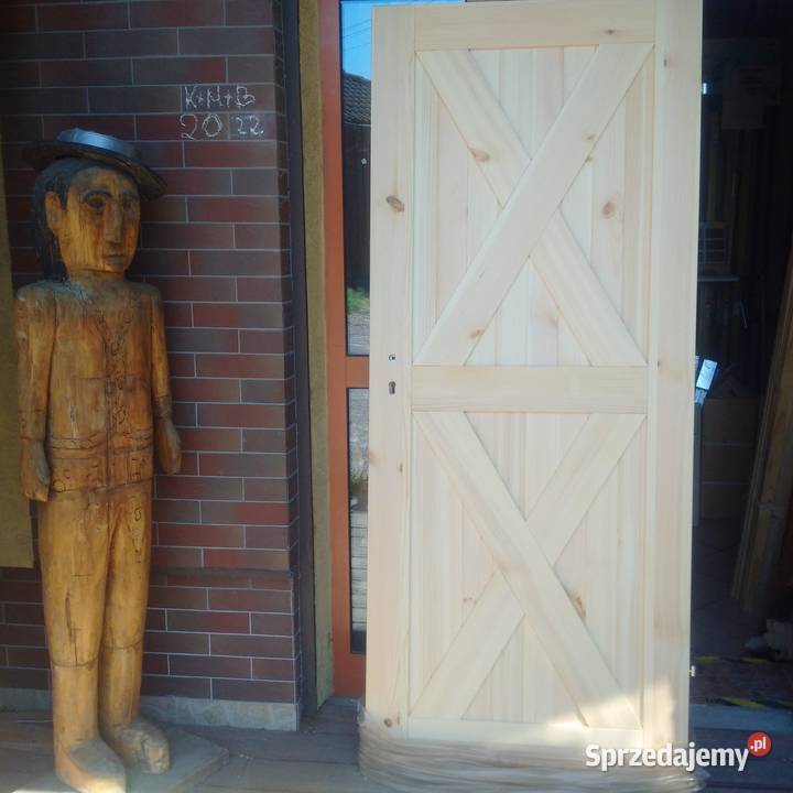 drzwi lite drewniane sosnowe loft