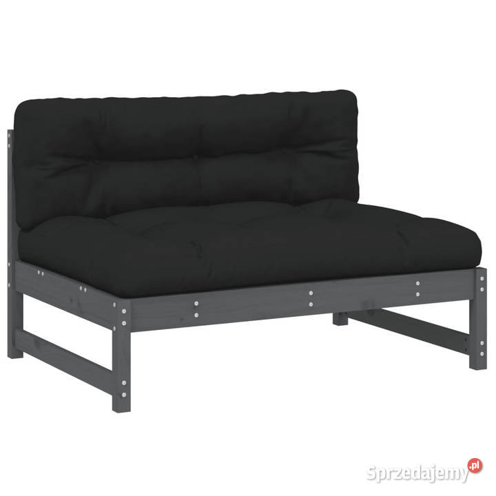 Siedzisko środkowe szare 120x80 lite drewno Krzesła ogrodowe
