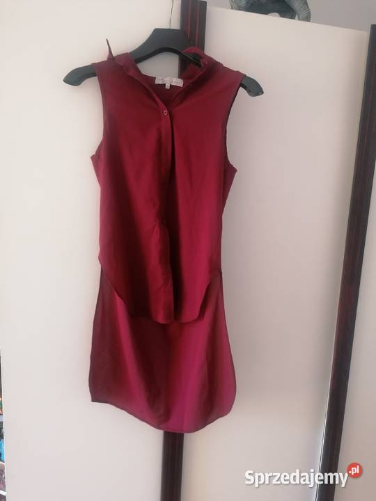 Bluzka z dłuższym tyłem XS czerwony Gdańsk