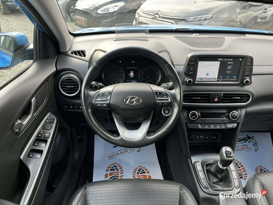 Hyundai Kona Ledy Kamera Navi HUD Lakier PERŁA I elektrycznie ustawiane fotele Kona Rydułtowy
