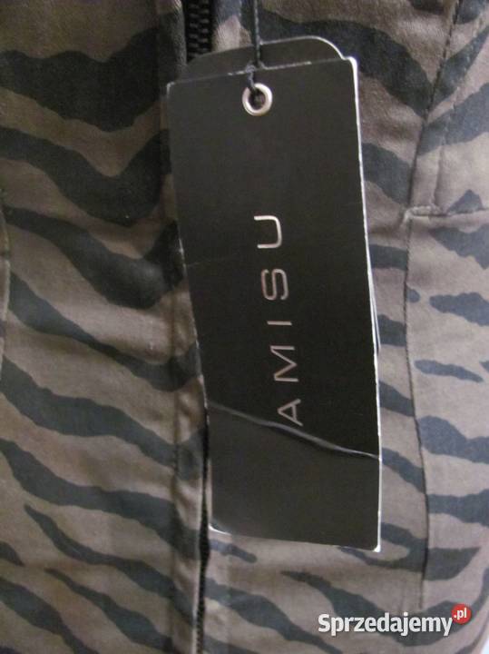 sukienka w cętki Amisu kolor IVY GREEN zgniła Zamość