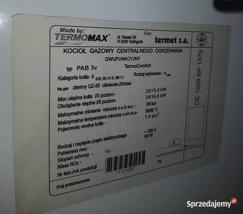 Termet Termomax PAB 3v TermoComfort Kraków