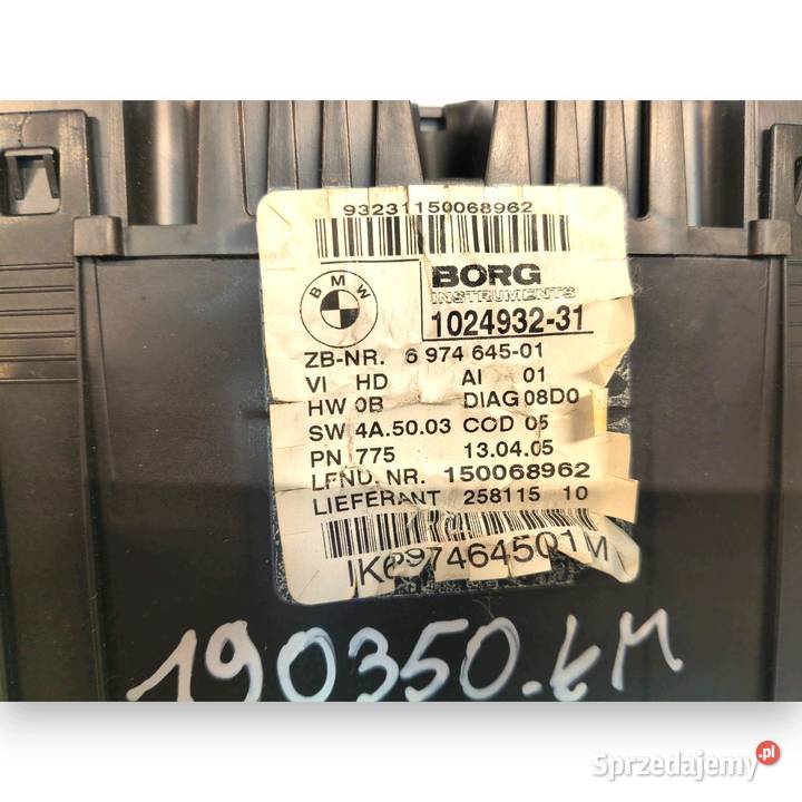 LICZNIK ZEGARY 6974645 BMW E81 E87 16 B Benzyna osobowe Części samochodowe Chełm