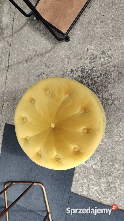 Żółta pufa pikowana Warszawa