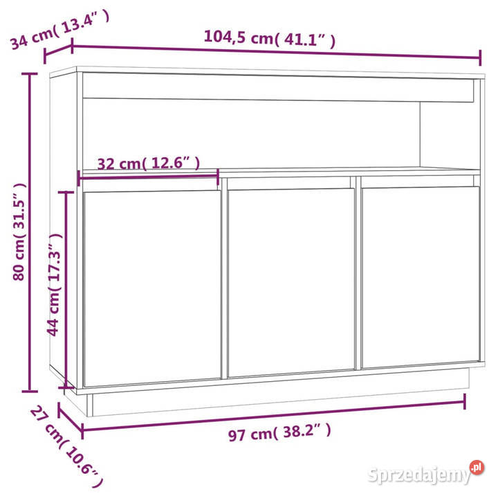 Szafka 1045x34x80 lite drewno sosnowe WM814389 Warszawa