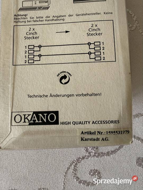 OKANO Kabel Audio RCA Cinch 25m Stereo AUX HiFi Czerwionka-Leszczyny