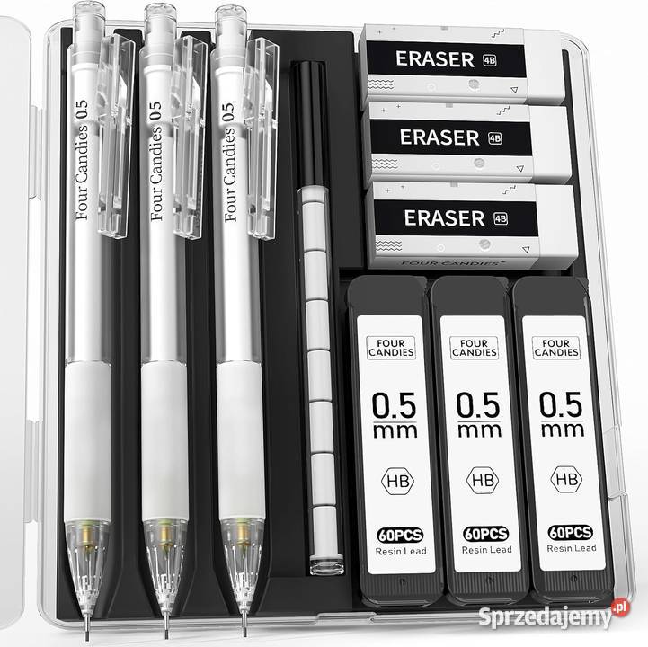 Ołówki mechaniczne Four Candies 05 mm zestaw 3 Biuro podkarpackie