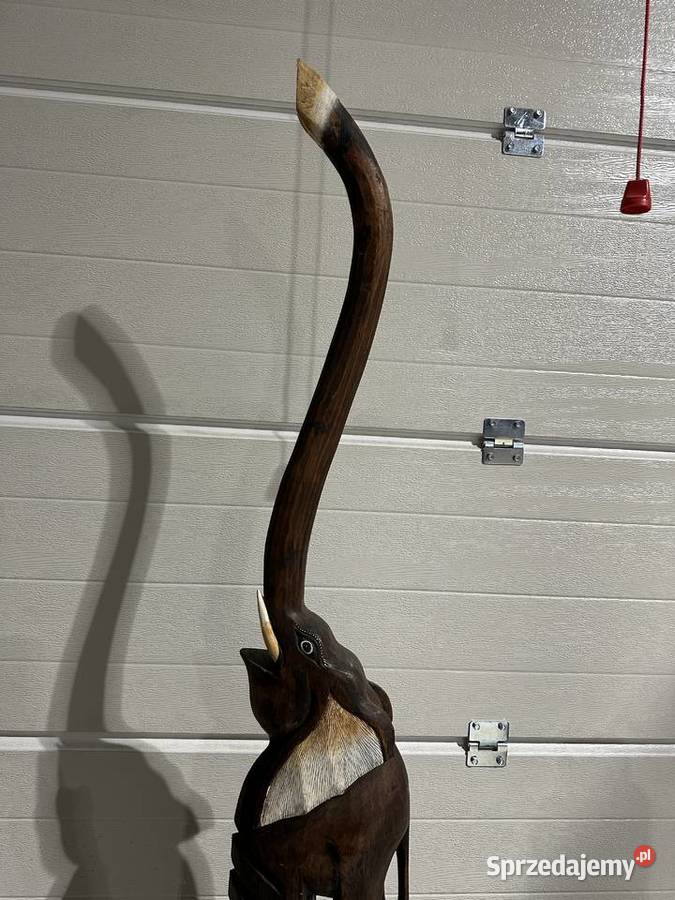 Piękny duży drewniany słoń wielkopolskie Sławoszewek