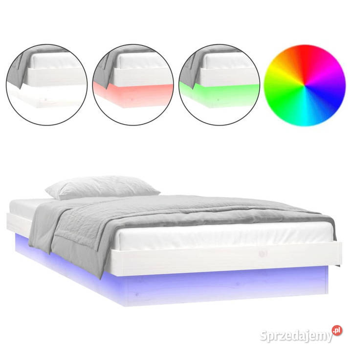 Rama łóżka z LED biała lite drewno 100x200 103cm Warszawa sprzedam
