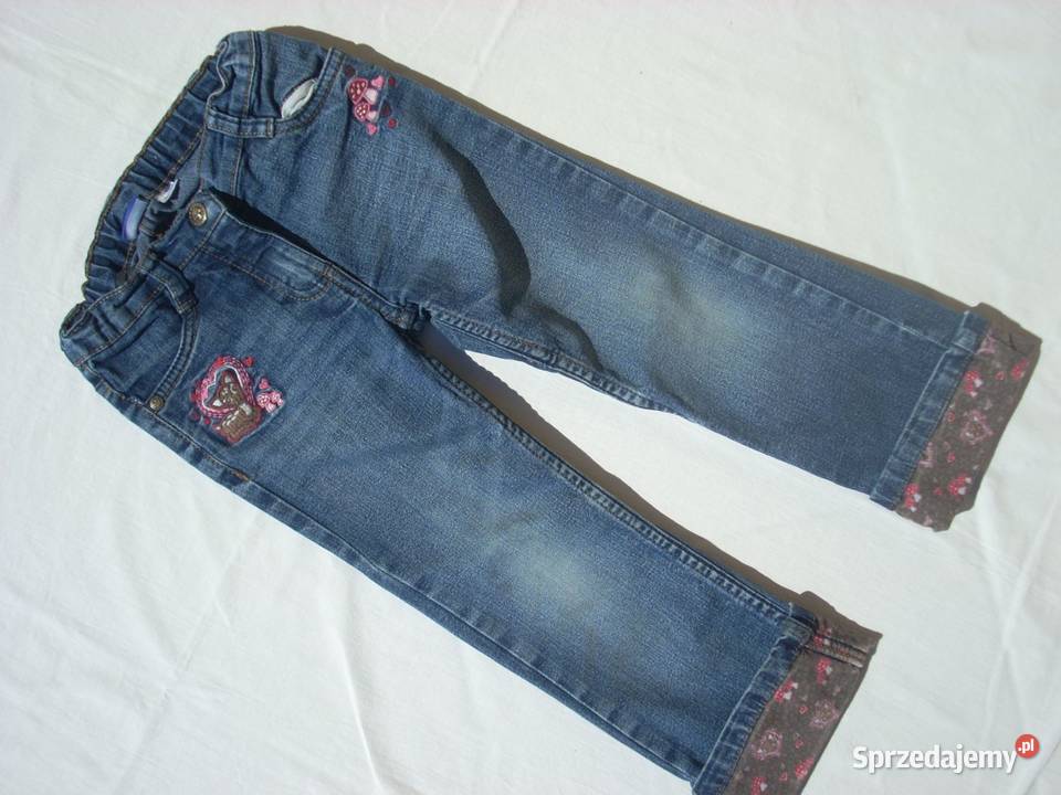 Spodnie Jeansy dziewczynki Grzybki 110 Rozmiar 110