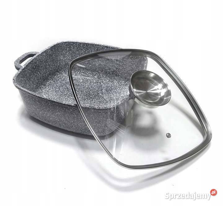 Garnki brytfanki marmurkowe 3 czarne szare Kraków