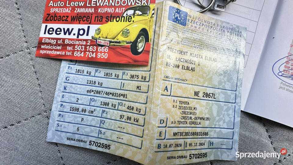 Toyota Corolla Benzyna Salon Polska możliwa zamiana Elbląg
