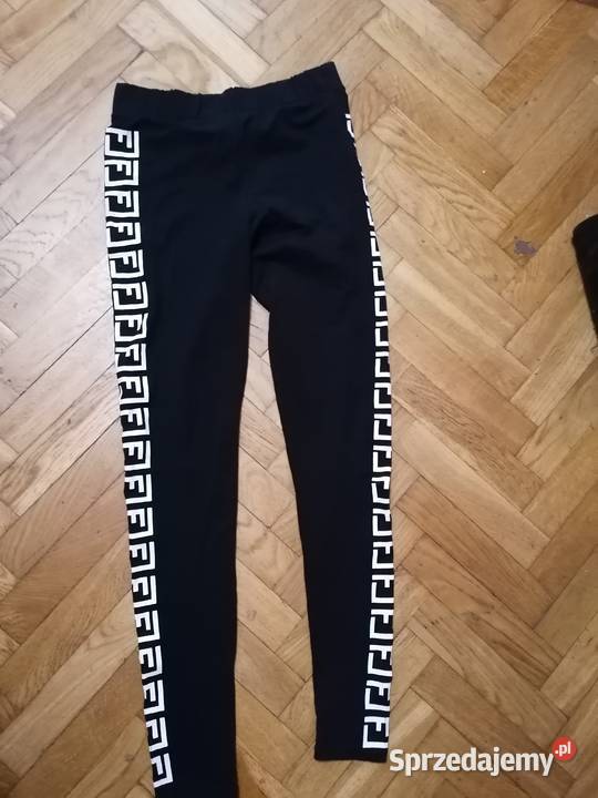Leginsy czarne z białym wzorem Gdańsk