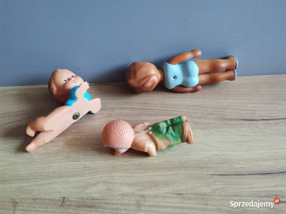 Stare gumowe zabawki lalki PRL 3 sztuki Antyki Siemianowice Śląskie