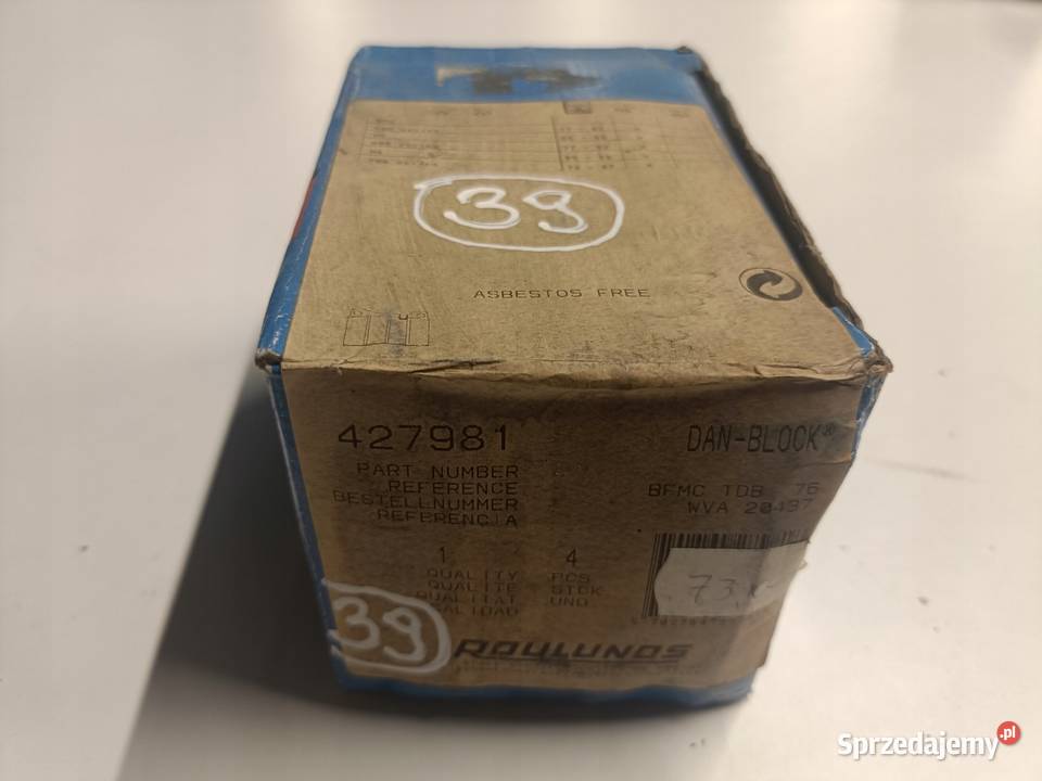 BMW 7 E23 PRZEDNIE KLOCKI HAMULCOWE przód 427981 lubelskie Rudka sprzedam