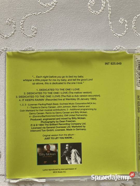 Płyta CD Maxi Bitty Mclean Dedicated To The One soul Czerwionka-Leszczyny