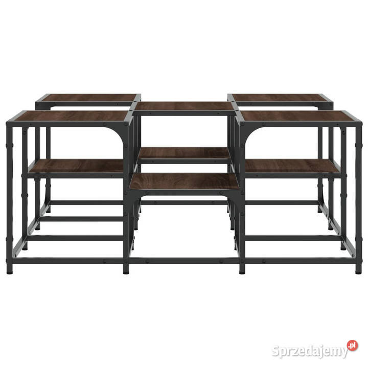 Stolik kawowy brązowy dąb 91x91x40 materiał Warszawa