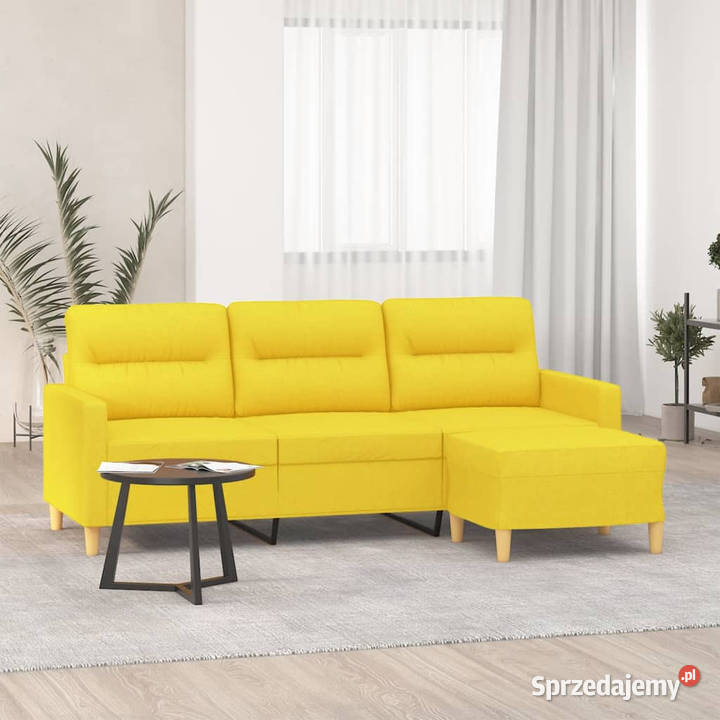 3osobowa sofa z podnóżkiem jasnożółty 180 Warszawa sprzedam