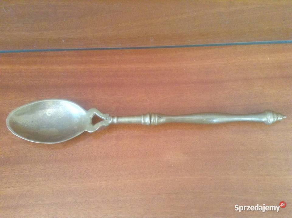 Stara łyżka miedziana rozkręcana 2 elementowa Antyki