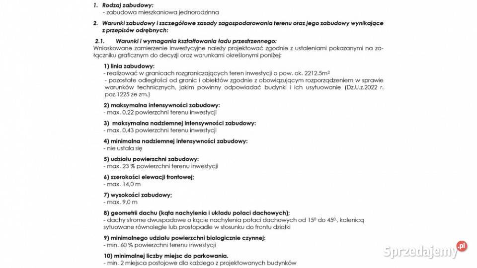 Działka z Warunkami Zabudowy 2245 ha Żabin gm Sprzedaż sprzedam
