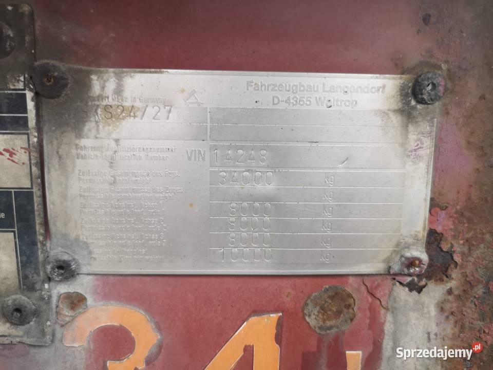 Naczepa wywrotka Langendorf Stalowa Wywrotki Cieszyn