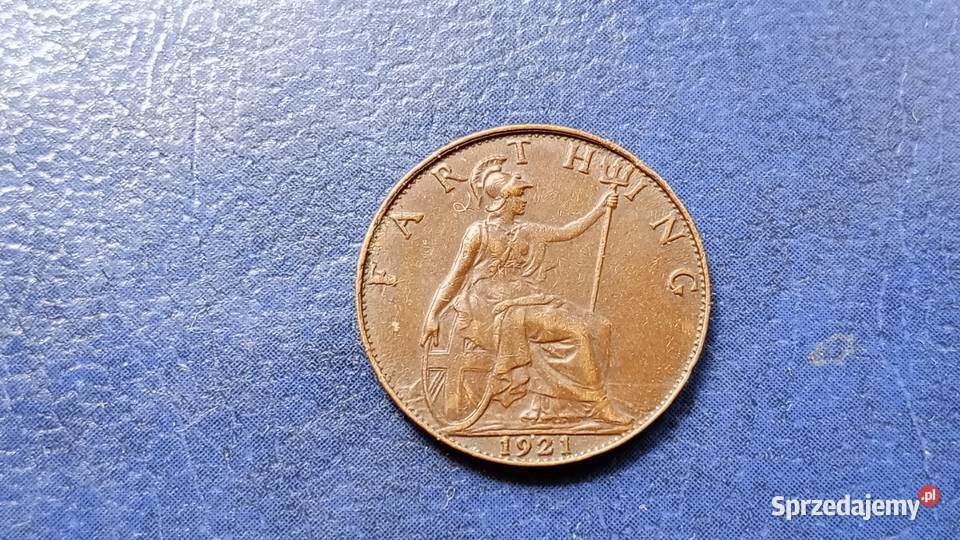 Stare monety 1 farthing 1921 Anglia Numizmatyka Lesko sprzedam